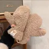 Guantes de Polar de Cordero de Invierno con Etiqueta de Oso para Mujer, Lindos Guantes de Invierno Gruesos de Felpa para Niños, Cálidos y a Prueba de Frío