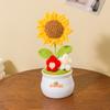 Regalo del Día del Maestro para Maestros 2024 Nueva Flor Hecha a Mano Girasol Terminado Flor Artificial Flor de Punto de Lana Creativa