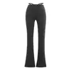 Pantalones de Yoga Fitness con Caída  Verano 2025 Corte Ajustado Diseño de Cintura Hueca Ropa Exterior Pantalones Largos Adelgazantes Ligeramente Acampanados
