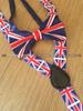 Traje de corbatín para adulto + clips para tirantes corbatín bandera británica tirantes unisex estilo británico