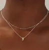 Collar de Moda Transfronterizo Europeo y Americano Versátil en Capas con Iniciales y 26 Colgantes, Nuevo Estilo para Mujer 2024 para Superponer
