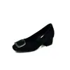 Zapatos planos de 6 cm de altura, forrados de felpa, cálidos, de punta cuadrada, boca poco profunda para mujer, colección otoño 2026, estilo retro, punta cuadrada, tacón grueso, zapatos peludos