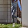 Leggings Cálidos de Uso Exterior con Micro-Presión Segmentada Otoño e Invierno Gris Oscuro Pantimedias de Presión Adelgazantes Te Hacen Ver Más Alto y Delgado y Versátil
