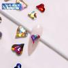 Arte de uñas K9 joyería taladro transparente súper brillante corazón torcido taladro de hacha gota de agua cuadrado gordo placa brillante diamante blanco usar accesorios para armadura al por mayor