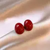 Pendientes de Año Nuevo de Otoño e Invierno, Rojo Ancora de Alta Gama, Femeninos, Pendientes de Nicho de Alta Gama, Pendientes Versátiles al por Mayor