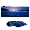 Hermoso Cielo Estrellado LED Ampliado y Engrosado Alfombrilla de Ratón Luminosa RGB Pad de Escritorio Popular Transfronterizo Teclado de Gaming E-Sports Pad