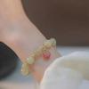 Pulsera Pequeña de Melocotón de Cobre para Mujer Pulsera de Citrino Imitación para Mujer Diseño de Nicho Ins Estilo Chino Nuevo Simple