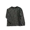 Camiseta Rayada Retro Nueva de Moda para Hombre, Sensación de Diseñador, Holgada, Relajada, Sensación de Pereza, Versátil Casual Top de Manga Larga