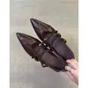Estilo Piel Suave, Ligeramente Maduro, Marrón, Punta Fina, Zapatos Mary Jane de Correa Única para Mujer, Nuevo Llegada 2026, Elegantes, Corte Bajo, Planos Cómodos