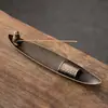 Incensário étnico de liga metálica estilo chinês, porta-incenso de metal para incensos em varetas, acessório decorativo de interior com toque de luxo