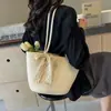 Bolsa de Palha Tecida Estilo Praia Francesa Bolsa Tecida Estilo Férias Preguiçosas Feminina 2026 Nova Verão Ombro Único Grande Capacidade