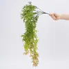 Vegetación de techo, colgante de pared de hierba Fénix de cinco hojas, tallo único, arreglo floral de boda, hojas de planta tropical artificiales, decoración de techo