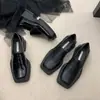 Zapatos de Mujer Mocasines Retro de Punta Cuadrada de Suela Gruesa con Tacón de Almohada Blanca para Primavera y Otoño 2026 Nuevo Estilo Británico Blanco