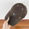 Boné de Baseball Jeans Rasgado para Mulheres, Proteção Solar, Primavera e Verão, Versátil, Casual, Circunferência da Cabeça Grande, Faz o Rosto Parecer Menor
