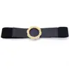 Cubierta de Cintura Ancha de Girasol Decorativa Versátil para Vestido Traje Cinturón Elástico Abrigo Suéter Accesorios Cinturón Ajustado a la Cintura con Hebilla Redonda
