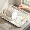 Estante metálico para guardar platos, estante de almacenamiento de cocina, estante para fregadero de encimera, escurreplatos, cesta escurridora de platos