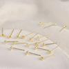 Agulha S925 Prata de Imitação Banhado a Ouro Verdadeiro 18K Meia-pérola para Colar Agulha de Orelha Adesiva Brincos de Pérola DIY Manual Material de Brincos com Preservação de Cor