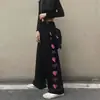 Calça esportiva de fleece com cordão para mulheres, outono e inverno, novo design, nicho, casual, espessa, perna larga