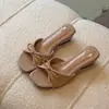 Primer Encuentro Jifa Tacón Grueso Elegante Sandalias de Verano Nuevas de Deslizamiento Versátiles de Una Correa