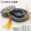 Tinta para Hot Pot, Piedra Shiyi Doble Anillo Piedra Original, Modelo Especial para Caligrafía y Molienda de Tinta, con Tapa, Material con Ranuras, Caja para Piedra de Tinta, Estudio