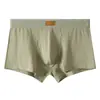 Venta al por mayor de ropa interior de algodón para hombre Huajielong de color liso texturizado, bóxers transpirables de cintura media para tallas grandes, disponibles para dropshipping