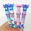 Bolígrafo de Colores Cartoon Stitch Creativo Lindo Bolígrafo Multicolor para Cuaderno Estudiante Multifuncional Bolígrafo Medio Base Aceite/Agua