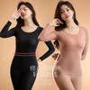 Pantalones de manga larga cálidos e hidratantes con parte inferior muscular, mascarilla de belleza para la piel con autocalentamiento, ropa de otoño, pantalones de otoño, traje cálido de parte inferior elástica alta para mujer