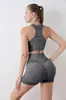 Top de Yoga Shorts Cintura Alta Bumbum de Pêssego Colete à Prova de Impacto Calça Justa Sem Costura Roupa Esportiva Fitness Feminina
