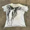 Camiseta Gótica Estilo Y2K Clássica, Camiseta Estampada, Camisa High Street, Top de Algodão Gótico com Gola Redonda para Homens