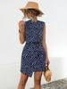 Vestido sin mangas de punto con cuello alto de lunares, el más vendido en la estación de primavera y verano 2024, ropa para mujer transfronteriza europea y americana, estación independiente de Amazon