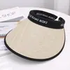 Sombrero de Sol Negro de Goma con Protección Solar de Ala Ancha para Mujer, Estilo Nuevo de Verano, Visera Plegable Versátil para Exteriores con Protección UV