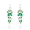 Conjunto Transfronterizo de Collares de Joyería de Circonita Microincrustada Europeos y Americanos, Pétalos de Flor Verdes Estilo Ins, Cadena para Clavícula de Combinación Diaria