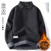 Envío transfronterizo disponible para el nuevo suéter para hombre 2025 con cuello de camisa desmontable, top interior cálido engrosado para otoño e invierno