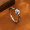 Anillo Beso de Ángel de Plata de Ley S925 para Mujer, Lujo Ligero, Gama Alta, Nicho, Anillo Abierto en Forma de Corazón, Anillo de Dedo Índice de Moda