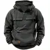 Sudadera con capucha y cremallera para hombre, de punto, para primavera y otoño, con múltiples bolsillos, estilo deportivo casual, novedad 2024, transfronteriza