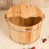 Balde para Banho de Pés de 40cm de Altura, Balde de Banho de Pés de Madeira, Balde de Banho de Pés de Madeira Maciça, Balde de Banho de Pés Doméstico com Tampa e Aprofundamento