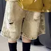 Camiseta de Manga Corta Rota Tie-Dye para Niños 2026 Nuevo Estilo de Verano Pantalones Cortos de Mezclilla Rotos Moda Trendy Genial para Niños Pequeños