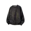 Sudadera deportiva tie-dye de marca moderna estilo americano para hombre 026, nueva otoño e invierno holgada casual cuello redondo falsa de dos piezas sudadera para hombre