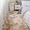 Tapete Nórdico Tie-dye de Seda e Lã para Casa Cross-border Dropshipping Simples Tapete de Chão para Sala de Estar Tapete de Pelúcia para Quarto ao Lado da Cama Capacho