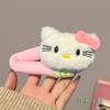 Horquilla con forma de corazón de gato de peluche para mujer, con flequillo lateral, de esponja, estilo BB, para otoño e invierno, con forma de tabla de pescado.