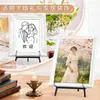 Soporte de marco de fotos de metal, caballete de escritorio, soporte de exhibición ajustable para recepción de bodas, soporte para marco de póster vertical