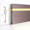 Rodapé Luminoso em Liga de Alumínio com Luz LED Metal Escovado Invisível Luz Embutida com Linha de Pé 8/10/12cm