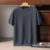 Suéter cómodo de cachemir, jersey de manga corta para hombre 100% cachemir con cuello redondo, sensación casual y de alta gama, suéter de punto de manga corta