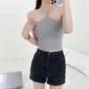 Verão das mulheres Outer Wear Sexy Cross-Hanging Neck Design Sense Niche Wear Beautiful Back Inner Spice Girl Vest Top