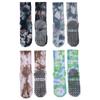 Calcetines de Yoga de Longitud Media con Degradado Otoño e Invierno para Mujer, Calcetines Antideslizantes Específicos para Pilates, Algodón Profesional para Deportes y Fitness al por Mayor Calcetines Gruesos