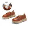 Zapatos de cuero genuino con suela de espuma, zapatos retro versátiles para mujer, zapatos blancos, mocasines de suela gruesa para mujer, zapatos cómodos y no cansados para mujer