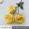 3 Cabeças, Rosa Matte com Botões, Rosa Peônia, Paisagismo de Fundo para Casamento Flores Artificiais, Decoração de Buquê, Arranjo de Flores, Flores de Seda