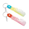 6030 # Color Degradado Caucho Suave Cordón de Cuero Llavero Accesorios Inglés Burbuja Versátil Moda Correa de Muñeca Lanyard Accesorios
