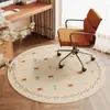 Alfombra Redonda Simple para Sala de Estar Felpa de Cristal Esterilla Protectora de Piso para Estudio Cojín para Silla Giratoria Alfombra de Mesita de Noche para Dormitorio Alfombrilla para Pies de Cesta Colgante