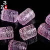 Beibeifu Cristal Amatista Natural Patrón Cuentas Barril Piezas Talladas Agujero Pasante Piezas Pequeñas Accesorios Joyería DIY Mayoreo